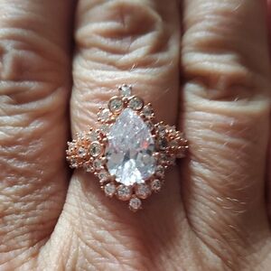 STERLING SILVER ROSE GOLD FANCY PEAR